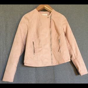 faux suede moto jacket